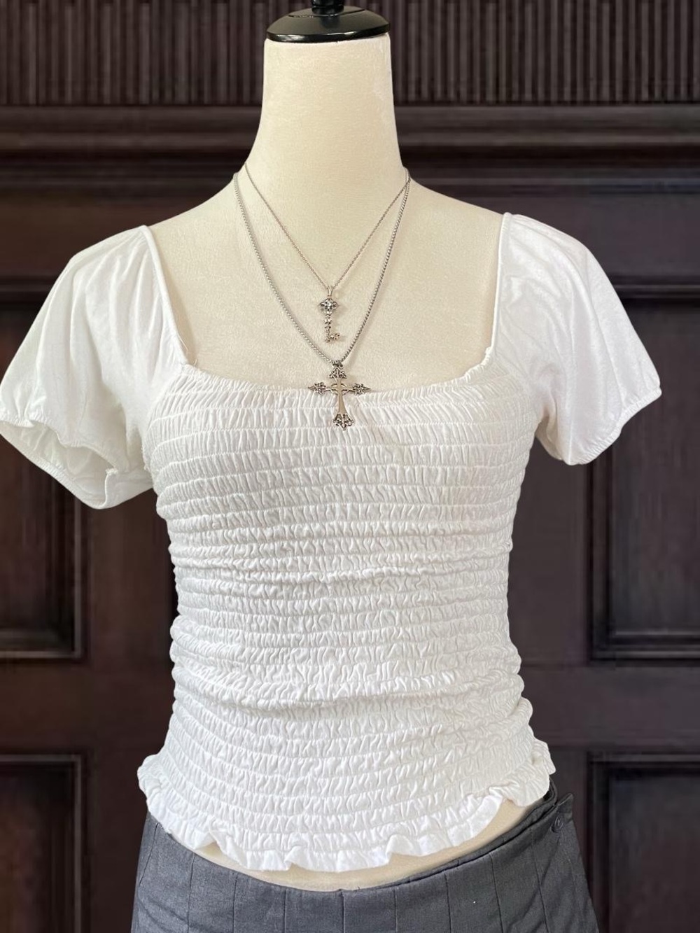 Aeropostale White Square-Neck top